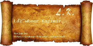 Löwbeer Kazimir névjegykártya
